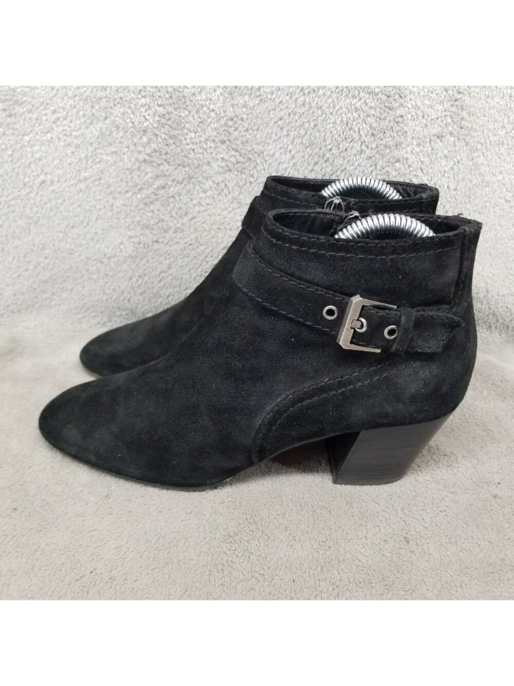 Aquatalia Shoes Womens Size 7 Black Suede Side Zip Ankle Boots *Read*